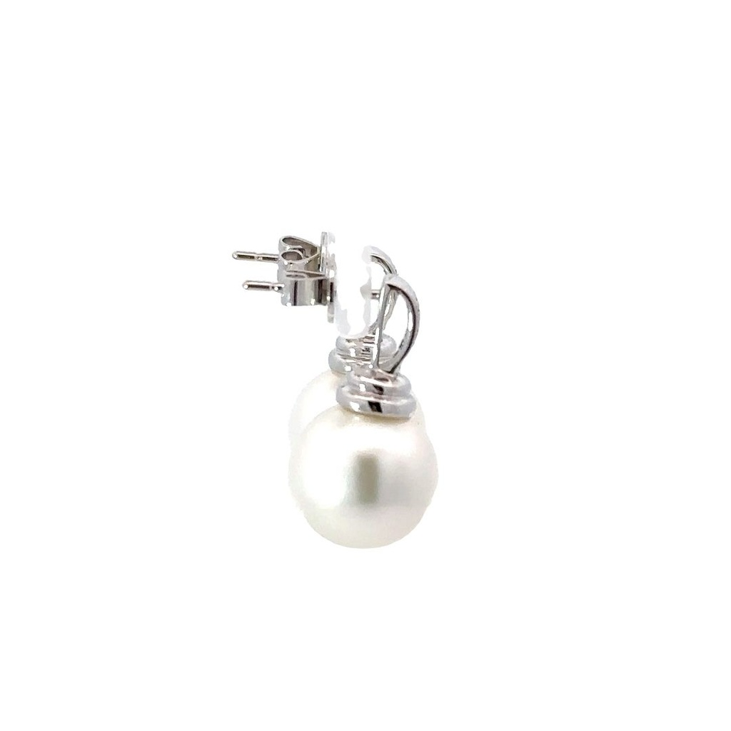 South Sea Pearl Diamond Pave Stud 18K Earrings Jules Collins